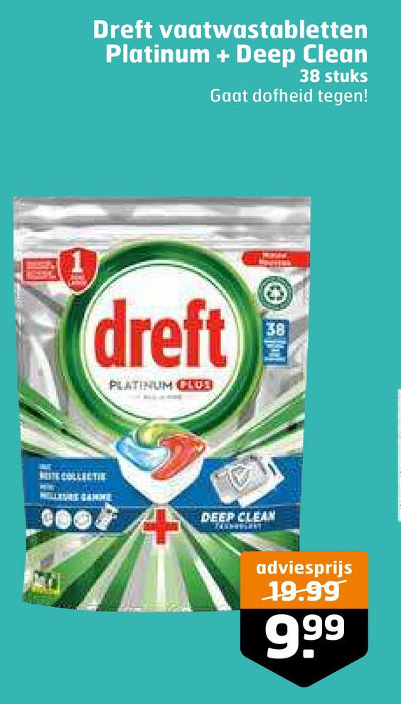 Dreft Vaatwastabletten Platinum Deep Clean Aanbieding Bij Trekpleister