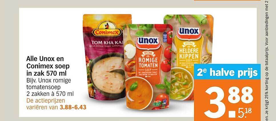 Alle Unox En Conimex Soep In Zak Ml Aanbieding Bij Albert Heijn