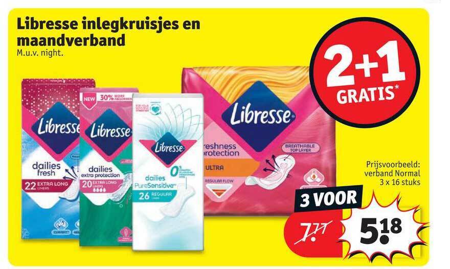 Libresse Inlegkruisjes En Maandverband Gratis Aanbieding Bij Kruidvat