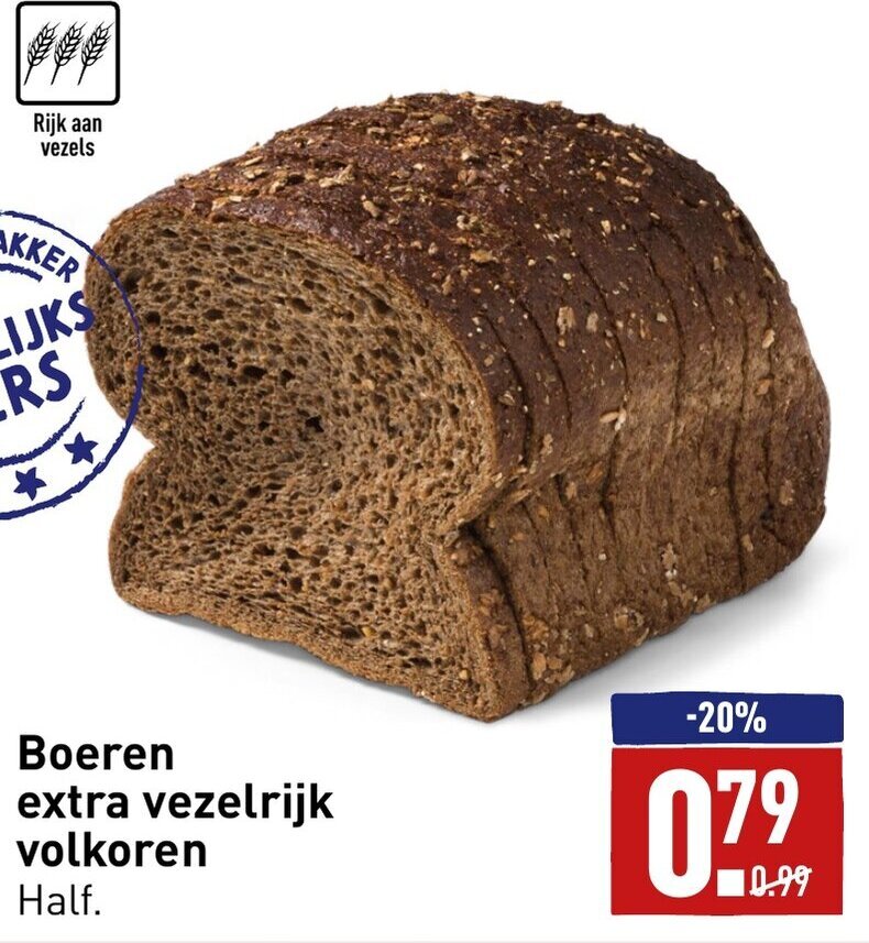 Boeren Extra Vezelrijk Volkoren Half Aanbieding Bij Aldi