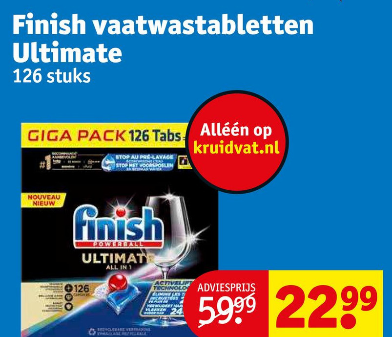 Finish Vaatwastabletten Ultimate Aanbieding Bij Kruidvat