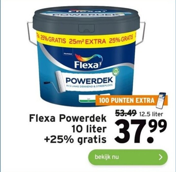 Flexa Powerdek Liter Gratis Aanbieding Bij Gamma