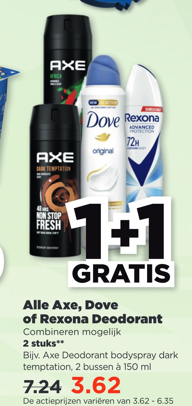 Alle Axe Dove Of Rexona Deodorant Aanbieding Bij Plus