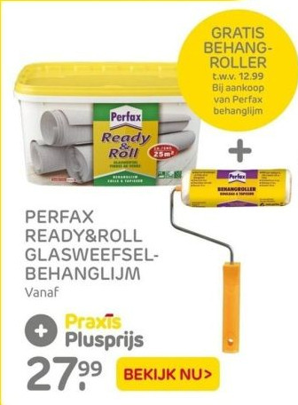 Perfax Ready Roll Glasweefsel Behanglijm Aanbieding Bij Praxis