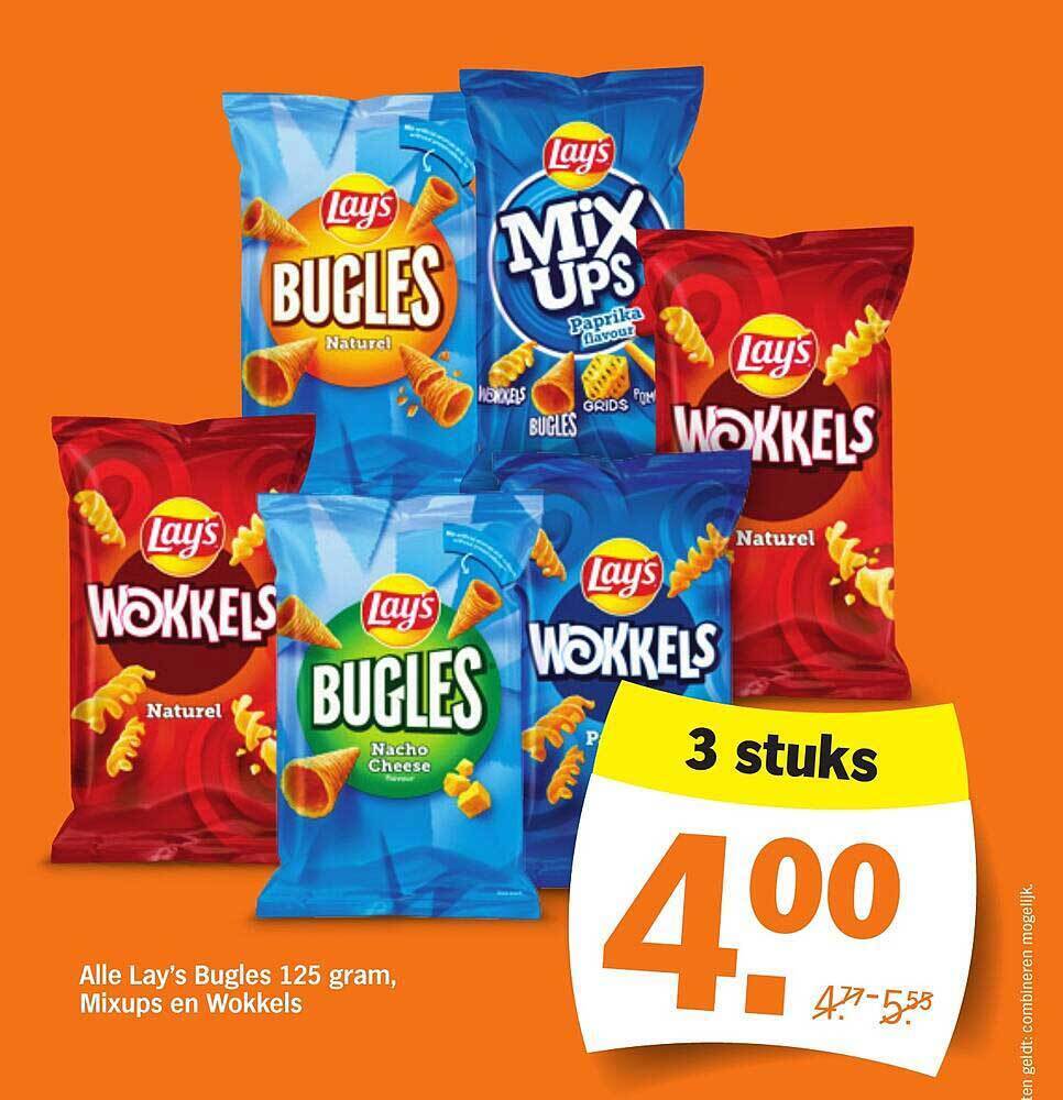 Alle Lay S Bugles Gram Mixups En Wokkels Aanbieding Bij Albert Heijn