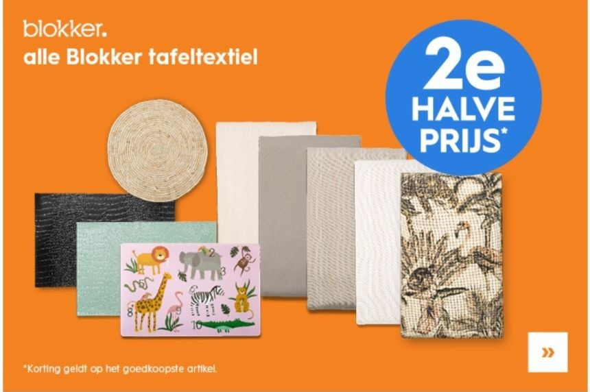 Alle Blokker Tafeltextiel E Halve Prijs Aanbieding Bij Blokker