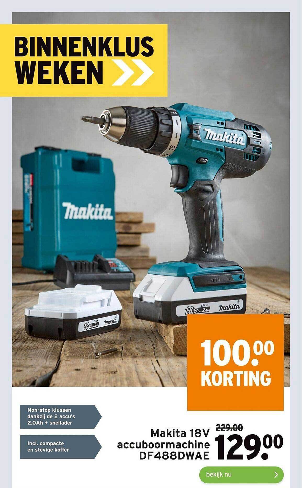 Makita 18v Accuboormachine Df488dwae Aanbieding Bij GAMMA