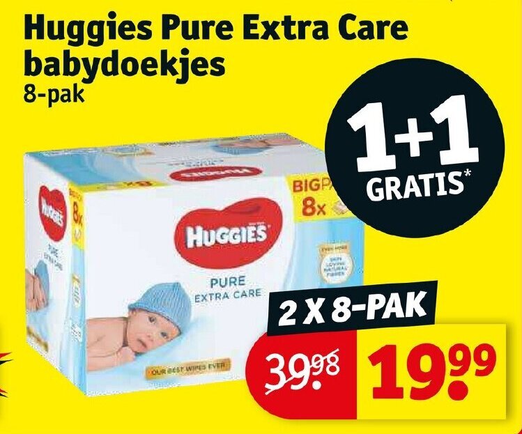 Huggies Pure Extra Care Babydoekjes Aanbieding Bij Kruidvat