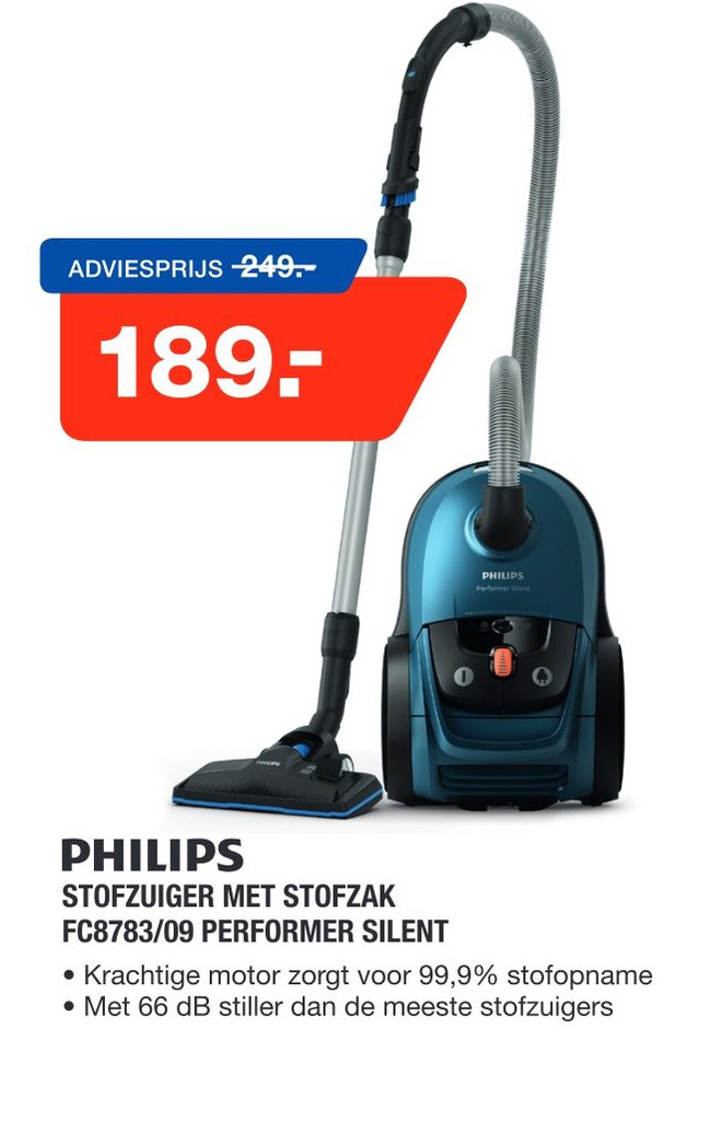 Philips Stofzuiger Met Stofzak Fc Performer Silent Aanbieding