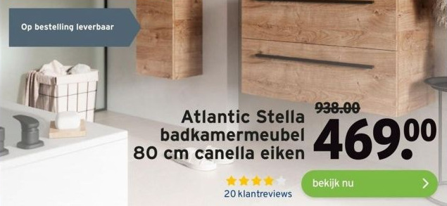 Atlantic Stella Badkamermeubel Cm Canella Eiken Aanbieding Bij Gamma