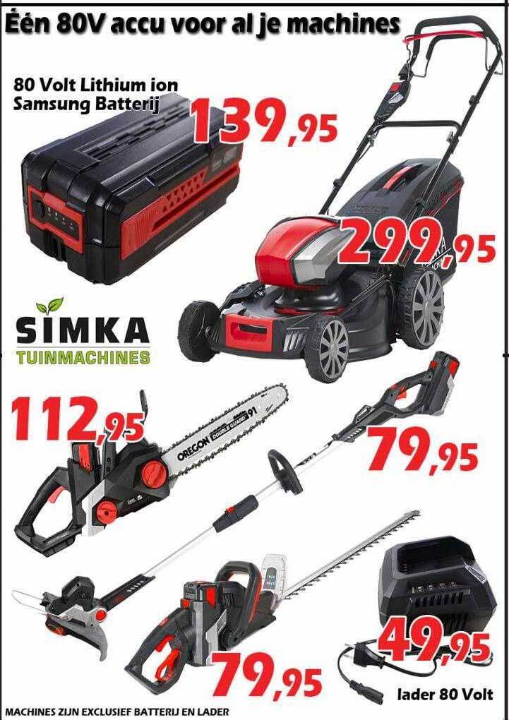 80v Accu Voor Al Je Machines Simka Tuinmachines Aanbieding Bij ITEK