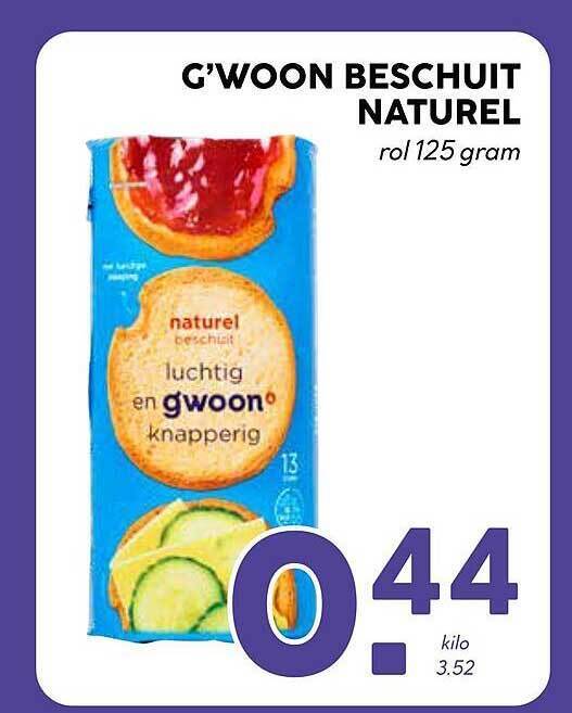 G Woon Beschuit Naturel Aanbieding Bij MCD Supermarkt