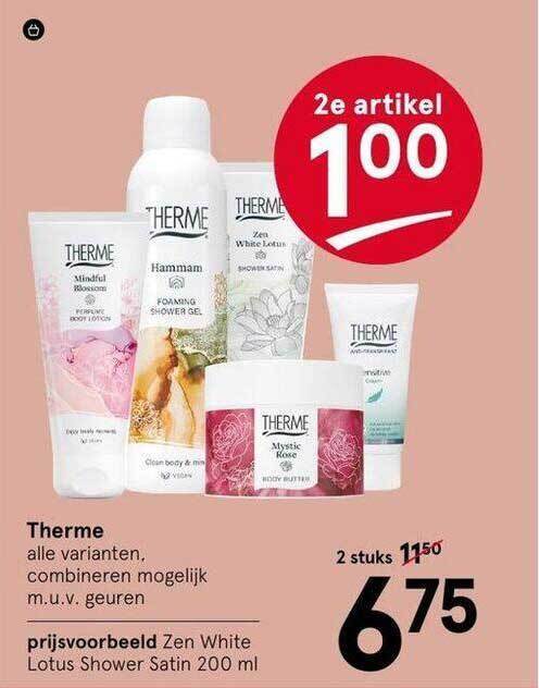 Therme Zen White Lotus Shower Satin Ml Aanbieding Bij Etos