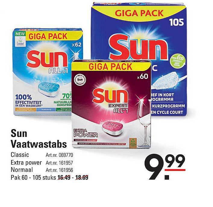 Sun Vaatwastabs Aanbieding Bij Sligro