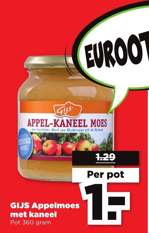 Gijs Appelmoes Met Kaneel 360 Gram Aanbieding Bij PLUS