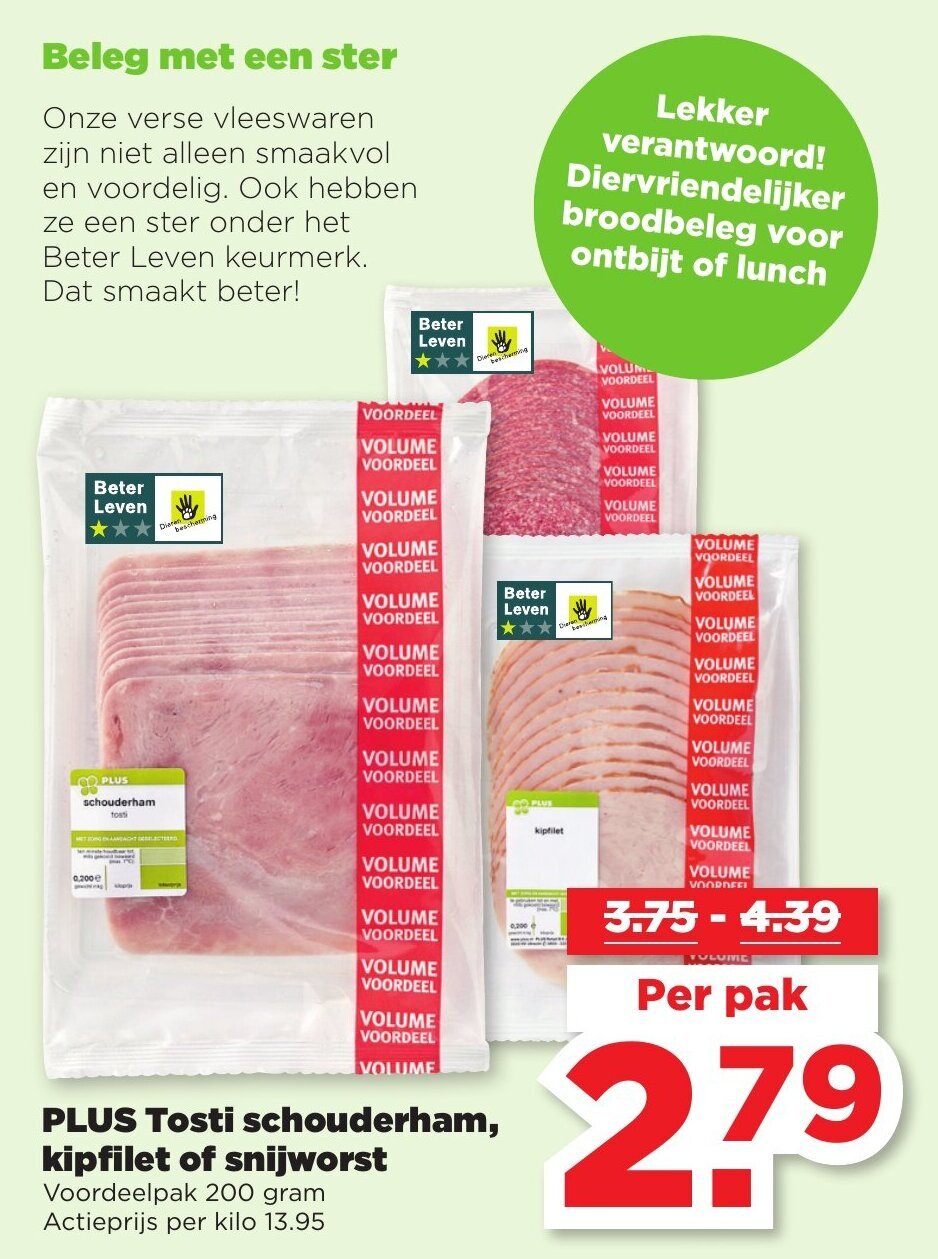 Tosti Schouderham Kipfilet Of Snijworst Gram Aanbieding Bij Plus