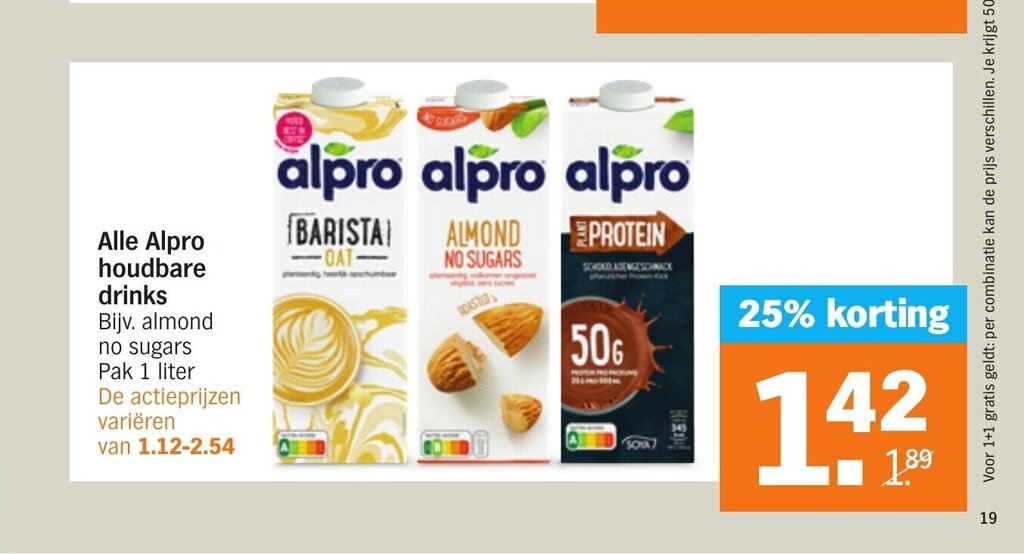 Alle Alpro Houdbare Drinks Liter Aanbieding Bij Albert Heijn