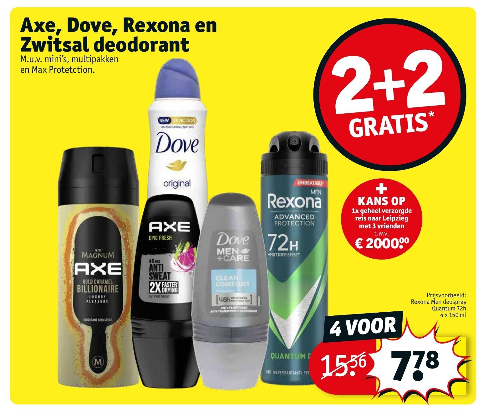 Axe Dove Rexona En Zwitsal Deodorant 2 2 Gratis Aanbieding Bij Kruidvat