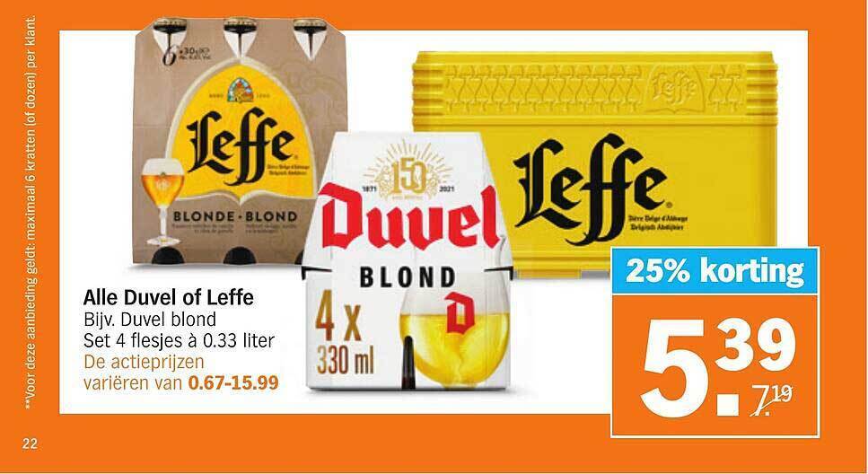 Alle Duvel Of Leffe Korting Aanbieding Bij Albert Heijn