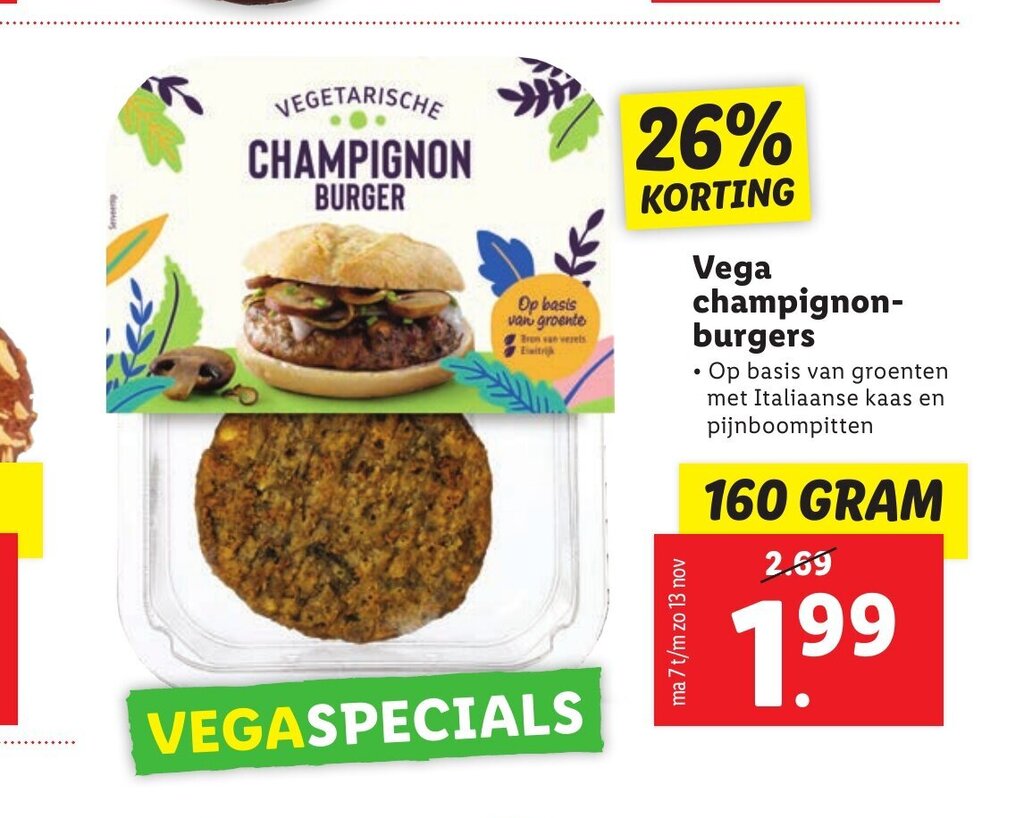 Vega Champignon Burgers Gram Aanbieding Bij Lidl