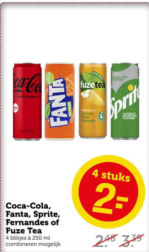 Coca Cola Fanta Sprite Fernandes Of Fuze Tea Aanbieding Bij Coop