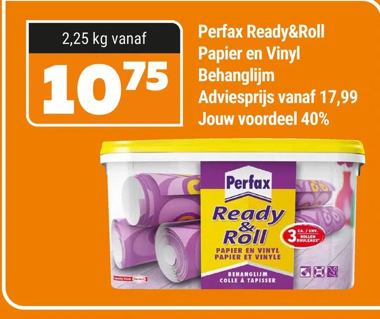 Perfax Ready Roll Papier En Vinyl Behanglijm Aanbieding Bij De