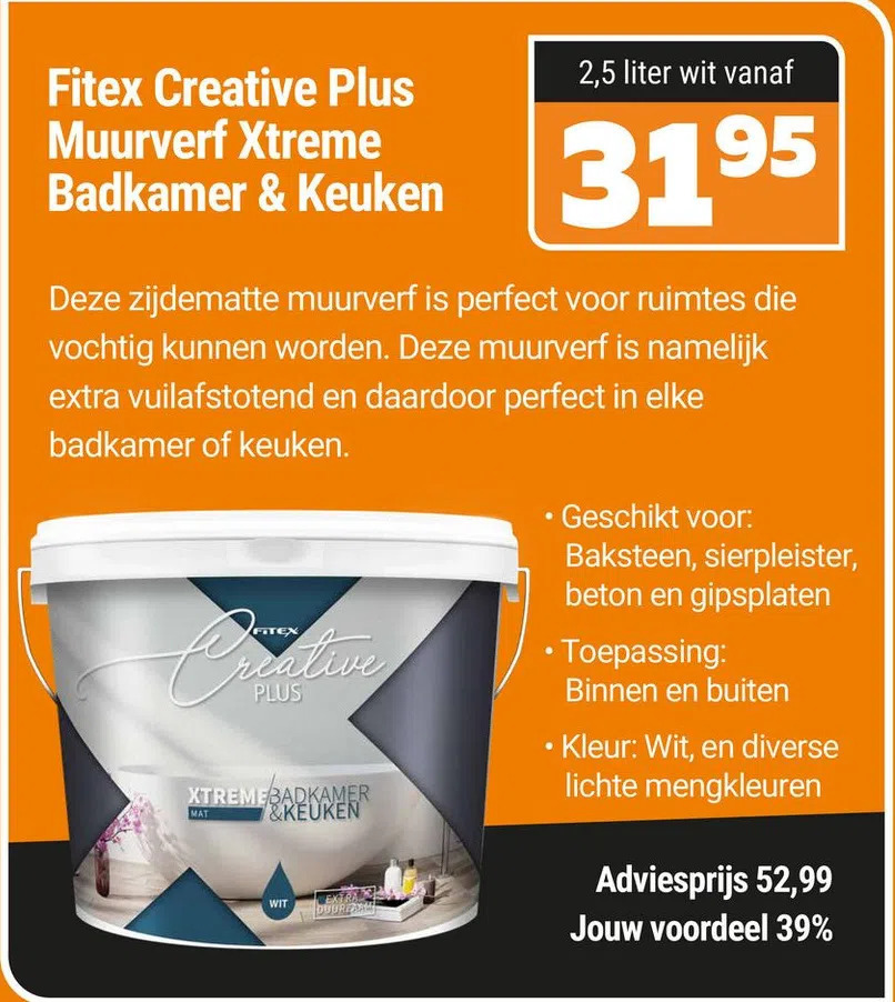 Fitex Creative Plus Muurverf Xtreme Badkamer Keuken Aanbieding Bij De