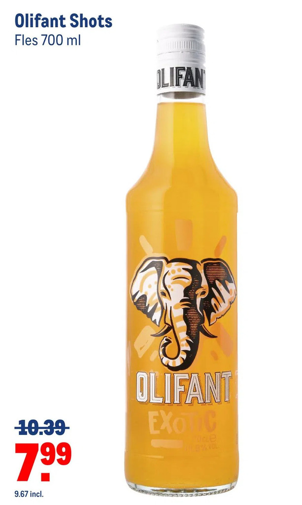 Olifant Shots Fles 700 Ml Aanbieding Bij Makro