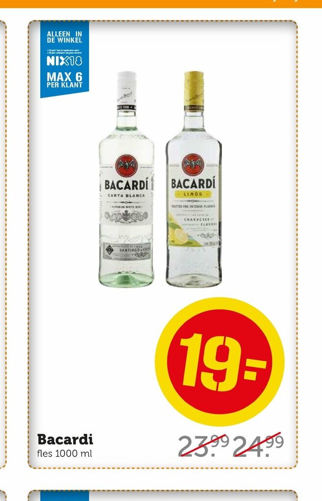 Bacardi Fles Ml Aanbieding Bij Coop