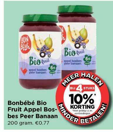 Bonb B Bio Fruit Appel Bosbes Peer Banaan Gram Aanbieding Bij Vomar