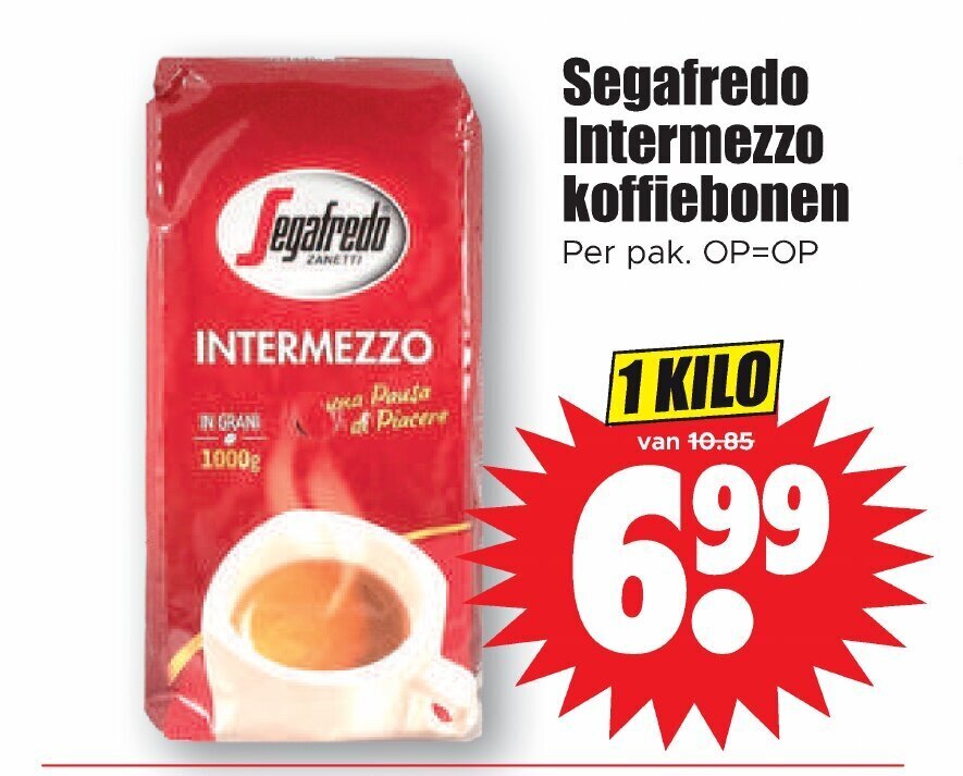 Segafredo Intermezzo Koffiebonen 1 Kilo Aanbieding Bij Dirk