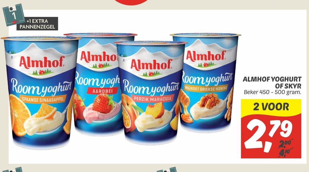 Almhof Yoghurt Of Skyr 450 500 Gram Aanbieding Bij Dekamarkt