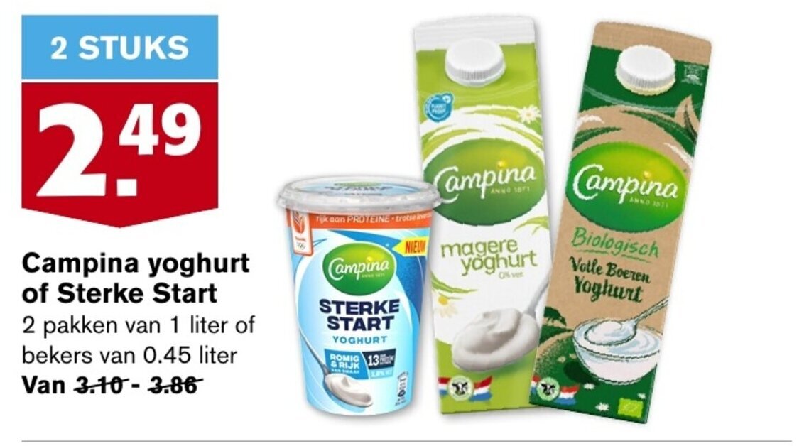 Campina Yoghurt Of Sterke Start Aanbieding Bij Hoogvliet