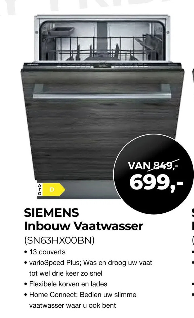 Siemens Inbouw Vaatwasser Sn63hx00bn Aanbieding Bij EP Beerepoot