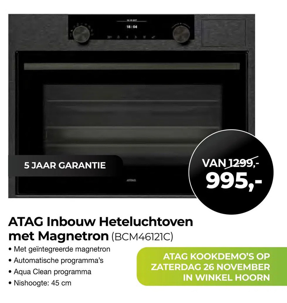 Atag Inbouw Heteluchtoven Met Magnetron Bcm C Aanbieding Bij Ep