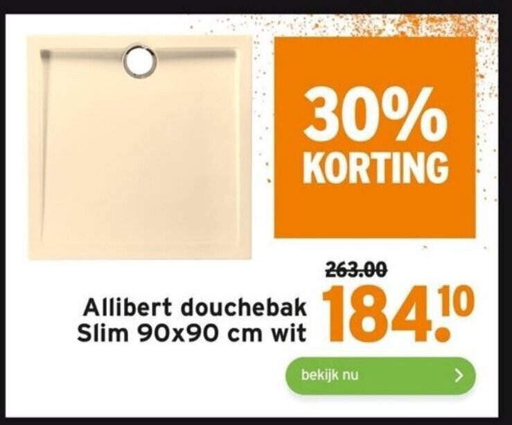 Allibert Douchebak Slim X Cm Wit Aanbieding Bij Gamma