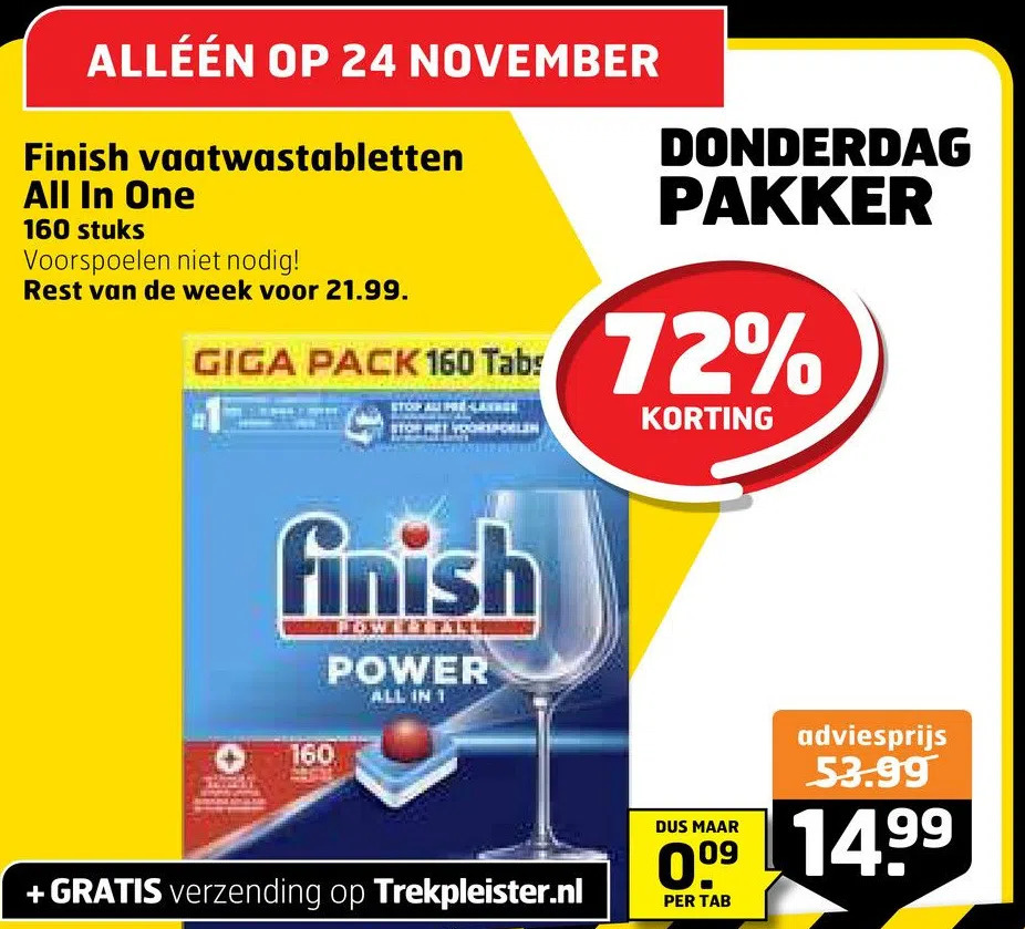 Finish Vaatwastabletten All In One Aanbieding Bij Trekpleister