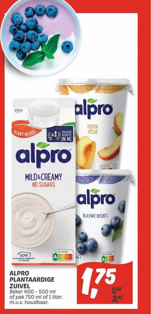 Alpro Plantaardige Zuivel Aanbieding Bij Dekamarkt