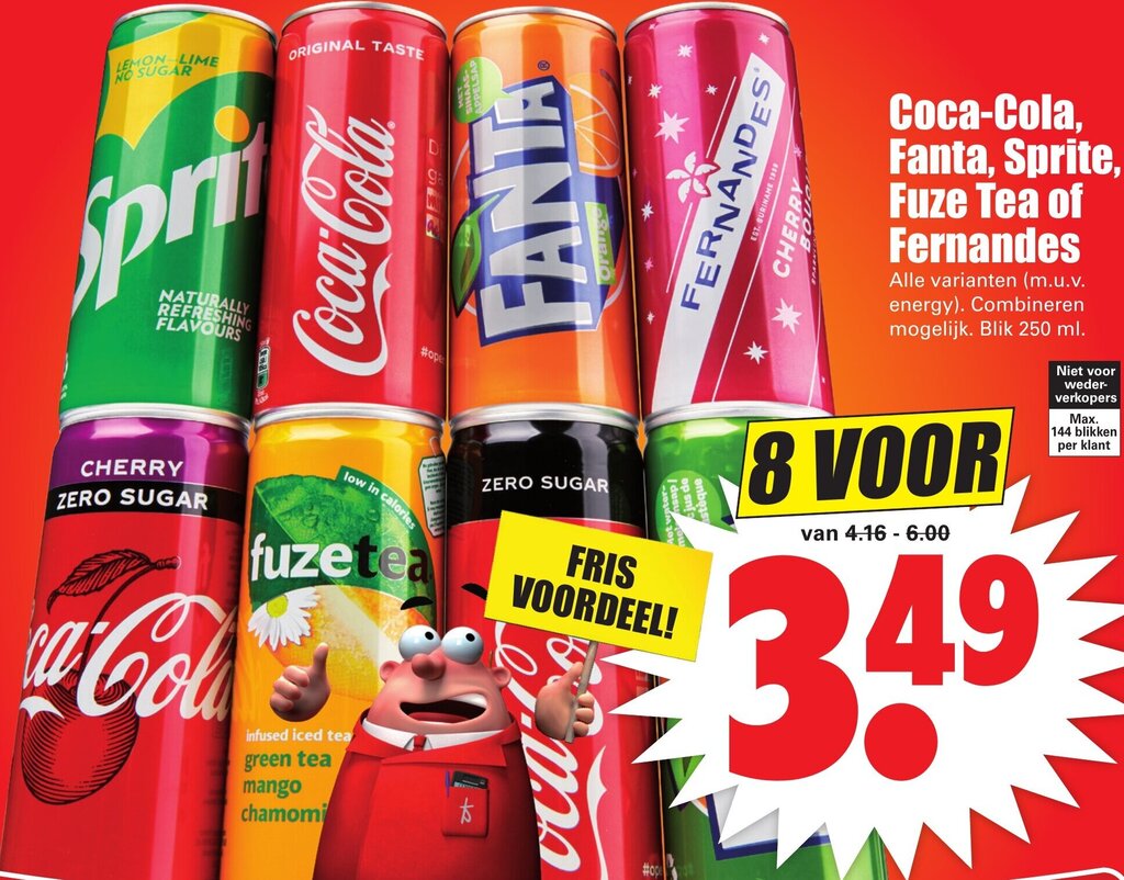 Coca Cola Fanta Sprite Fuze Tea Of Fernandes Ml Aanbieding Bij Dirk