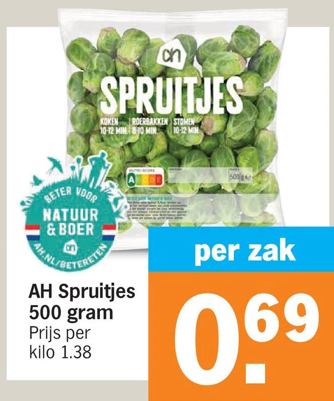 Ah Spruitjes Gram Aanbieding Bij Albert Heijn