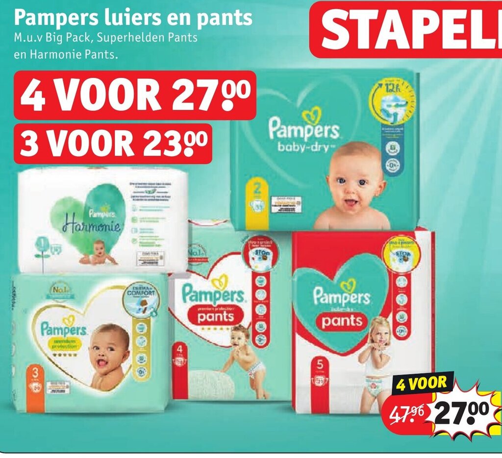 Pampers Luiers En Pants Aanbieding Bij Kruidvat