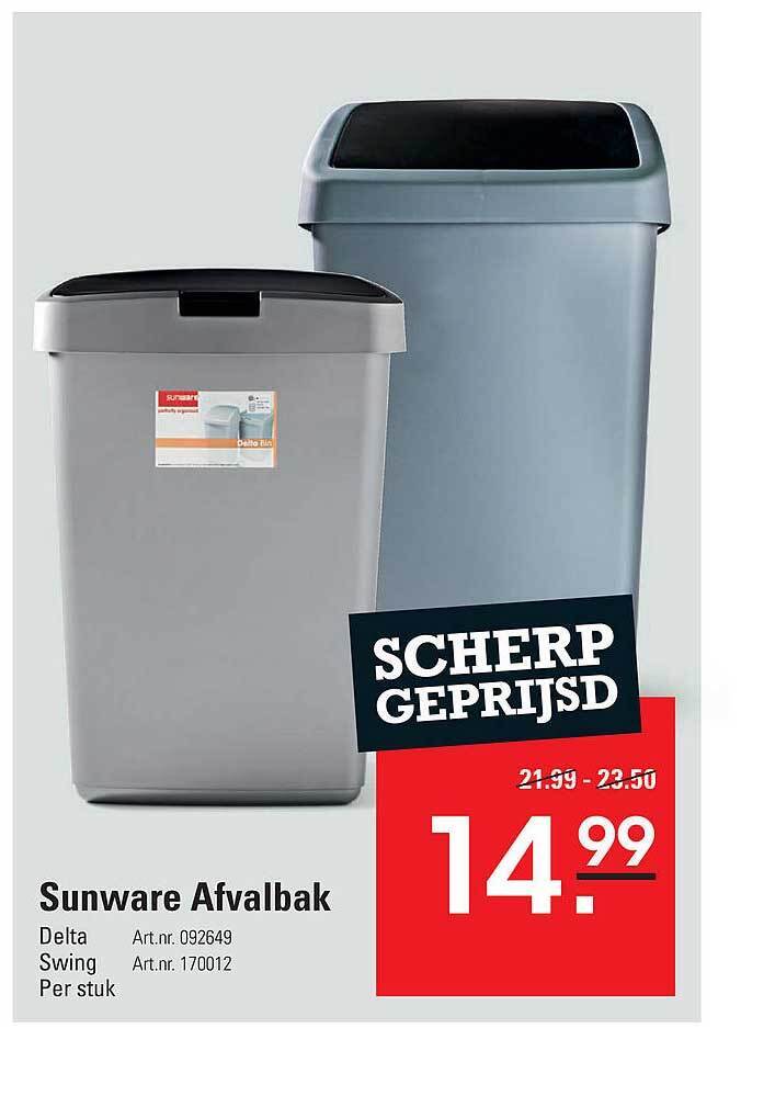 Sunware Afvalbak Aanbieding Bij De Kweker