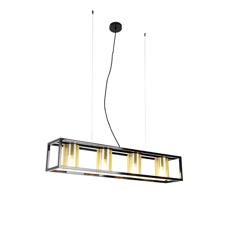 Industri Le Hanglamp Zwart Met Goud Lichts Cage Tess Aanbieding Bij