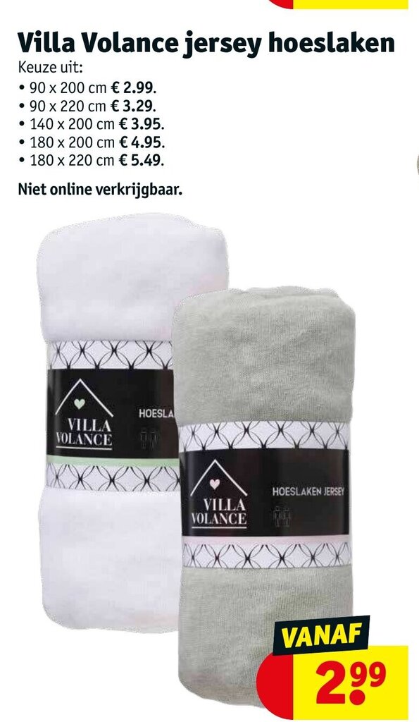 Villa Volance Jersey Hoeslaken 90 X 200 Cm Aanbieding Bij Kruidvat