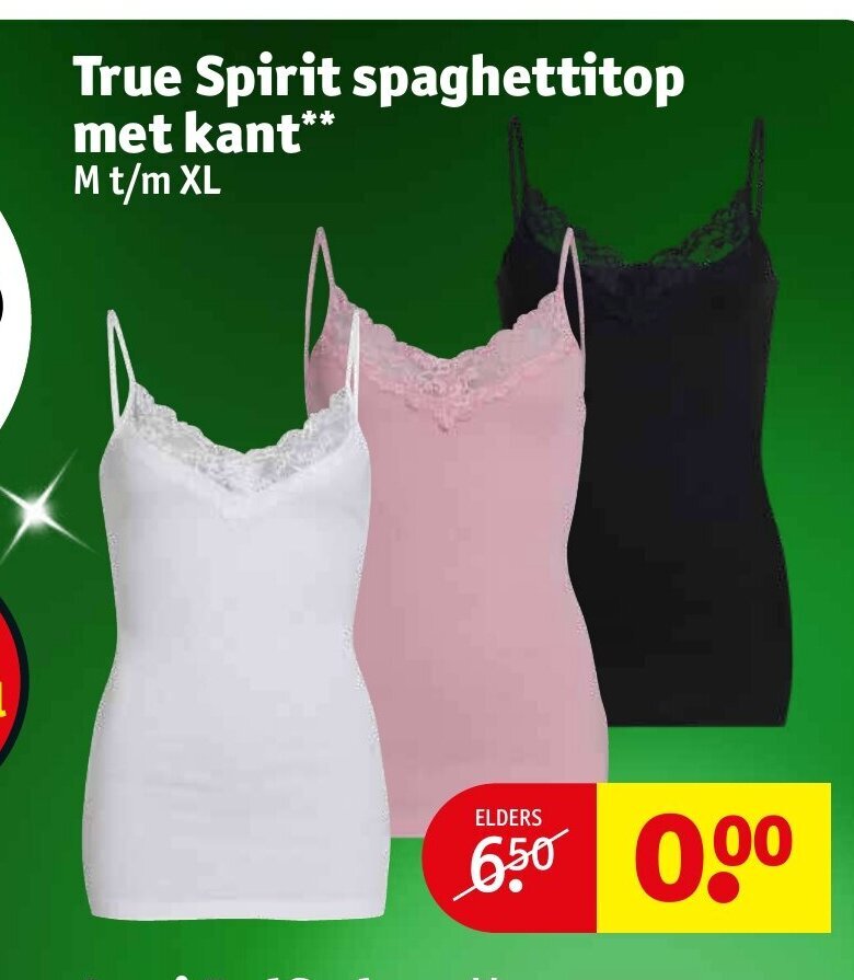 True Spirit Spaghettitop Met Kant M T M Xl Aanbieding Bij Kruidvat