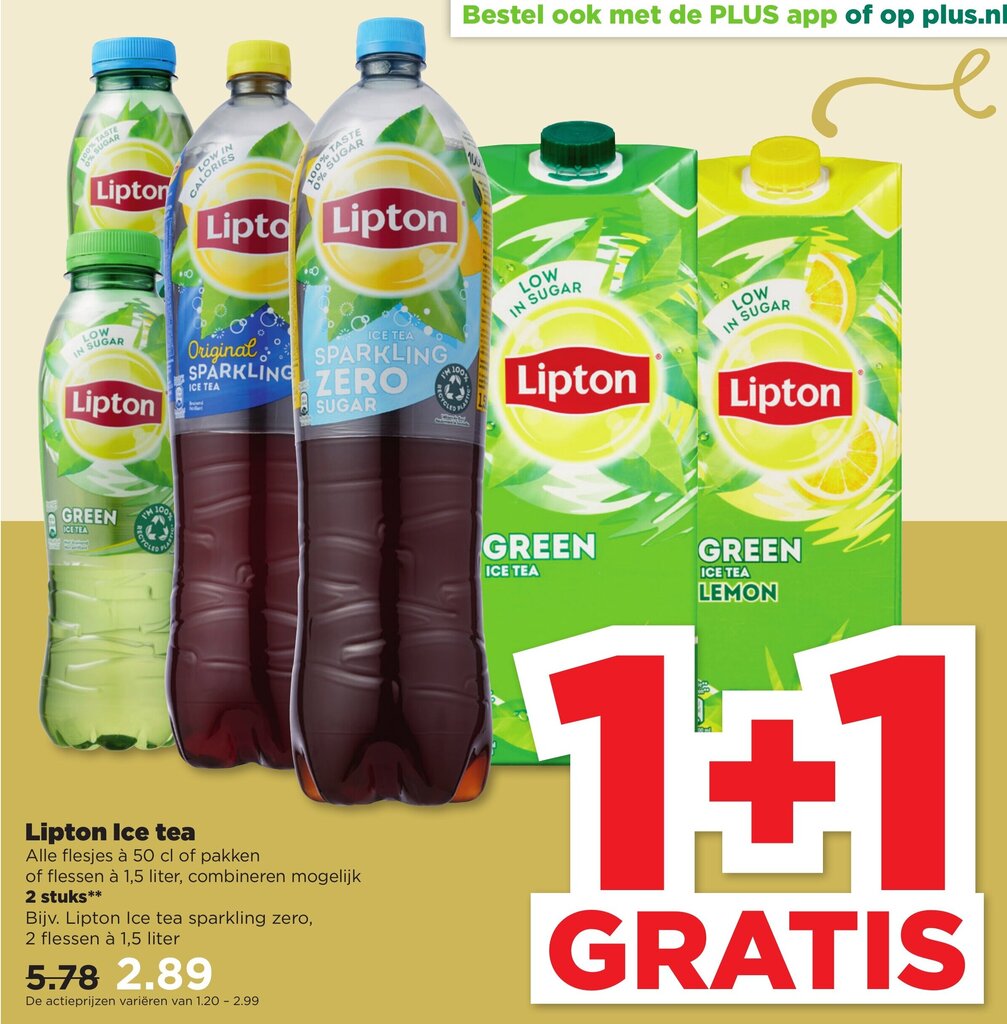 Lipton Ice Tea 1 1 Gratis Aanbieding Bij PLUS