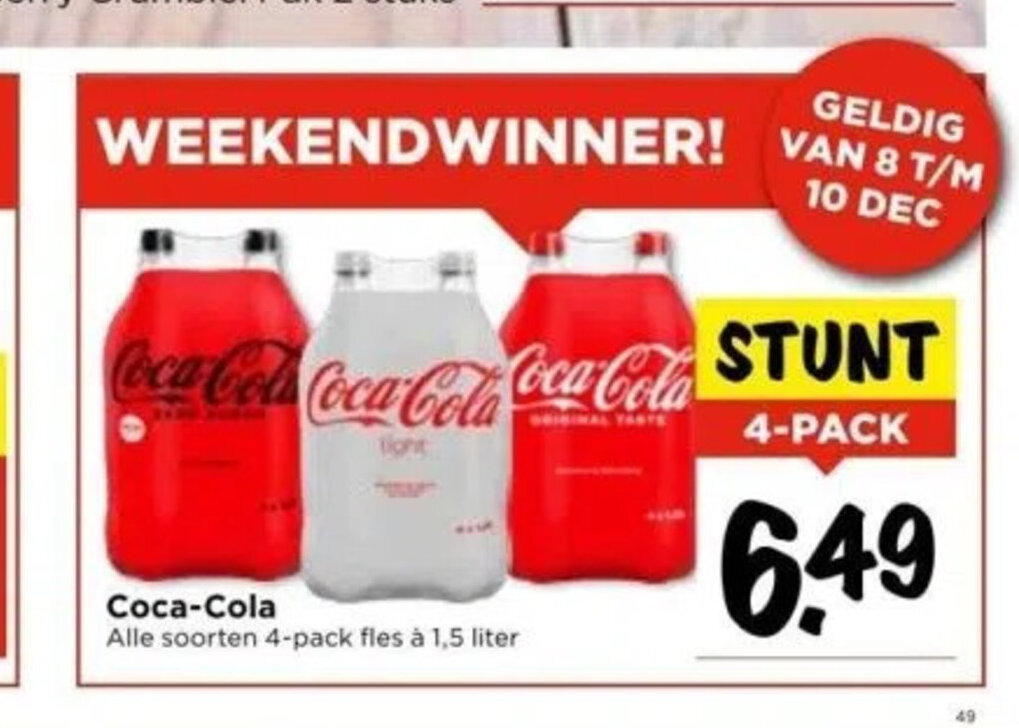 Coca Cola 4 Pack Fles A 1 5 Liter Aanbieding Bij Vomar