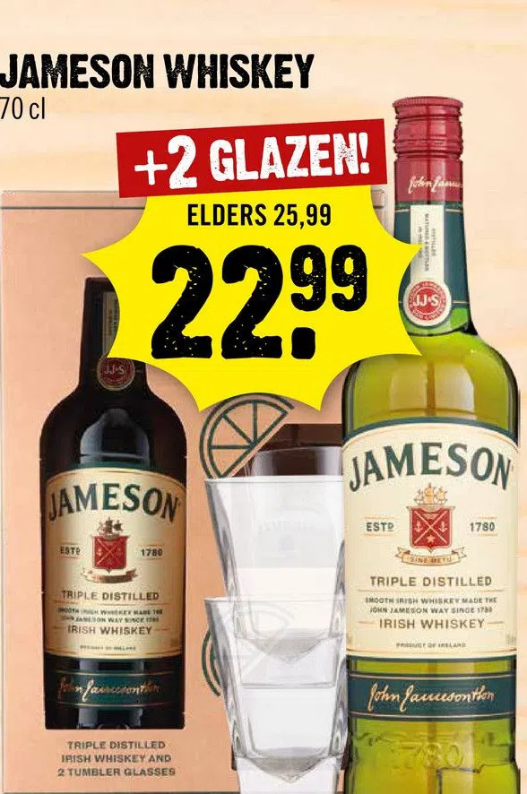 Jameson Whiskey Geschenkverpakking Cl Aanbieding Bij Dirck