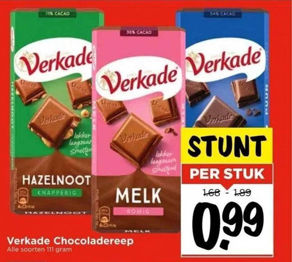 Verkade Chocoladereep Aanbieding Bij Vomar Voordeelmarkt