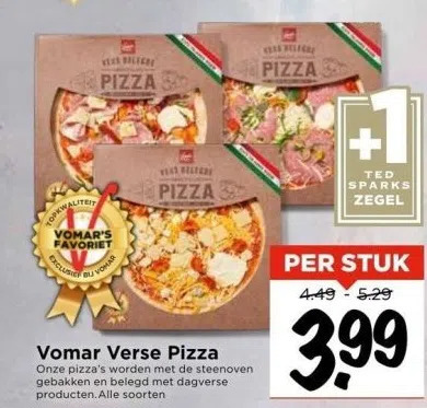 Vomar Verse Pizza Aanbieding Bij Vomar